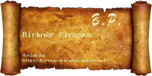 Birkner Piroska névjegykártya